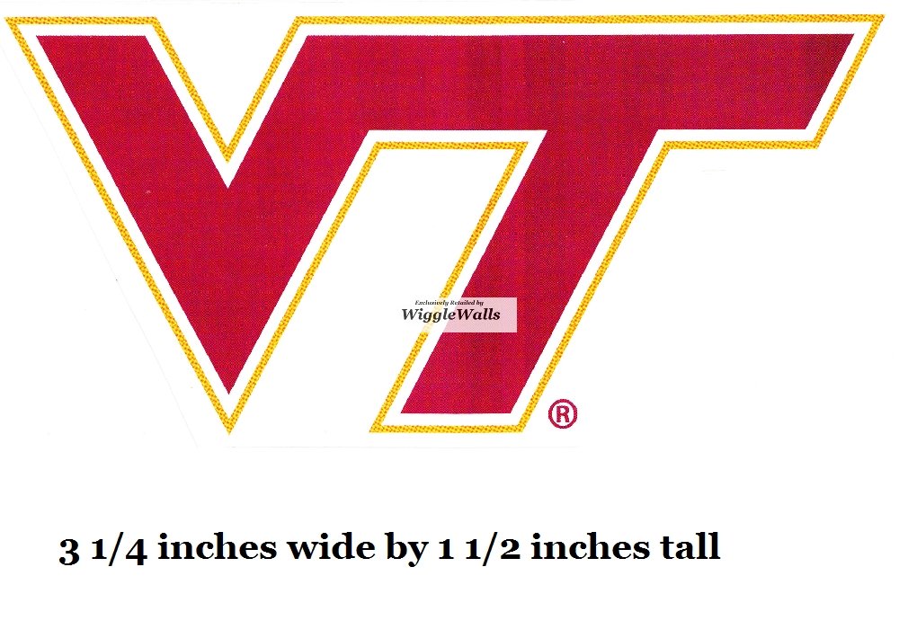 3 Inch VT Logo Polytechnic Institute and State University VT Hokies Removable Wall Decal Sticker Art NCAA Home Room Decor 3 by 1.5 Inches