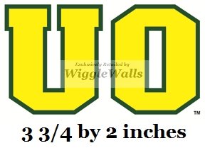 4 Inch UO University of Oregon Ducks Yellow Green O Logo Removable Wall Decal Sticker Art NCAA Home Decor 3 3/4 by 2 Inches