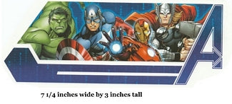 Avengers character illustration with dimensions on a white background