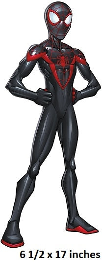 Black and red superhero figure with white eyes on a white background