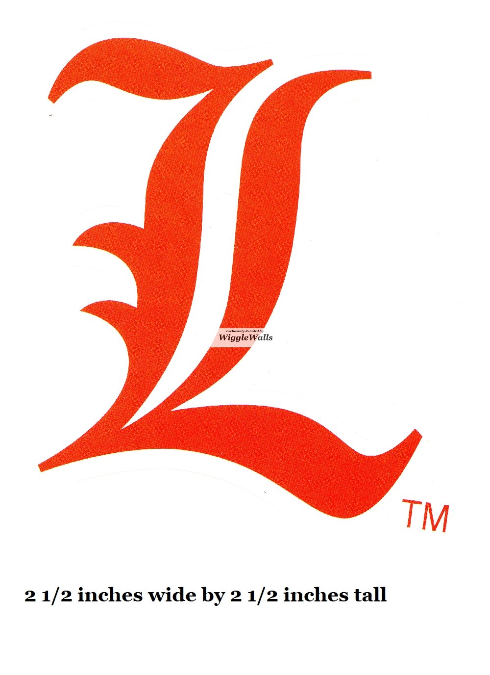 2 Inch Letter L Logo University Louisville Cardinals UL UofL Removable Wall Decal Sticker Art NCAA Home Room Decor 2.5 by 2.5 Inches