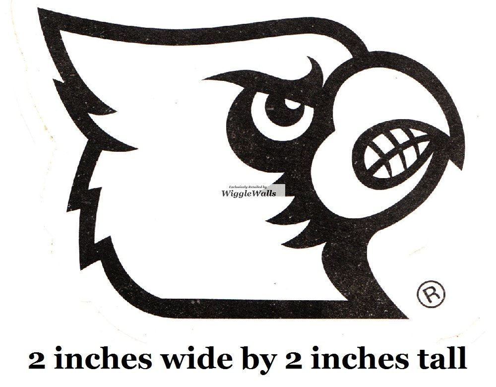 2 Inch Cardinal Bird University Louisville Cardinals Logo UL UofL Removable Wall Decal Sticker Art NCAA Home Room Decor 2 by 2 Inches