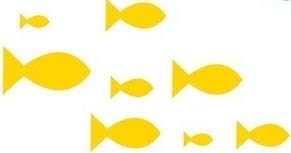 2 PCS Tropical Fish School Decal Coral Reef Sea Beach Island Ocean Aquarium Removable Peel Self Stick Adhesive Vinyl Decoration Wall Sticker Art Room Home Decor 4x3 Inch