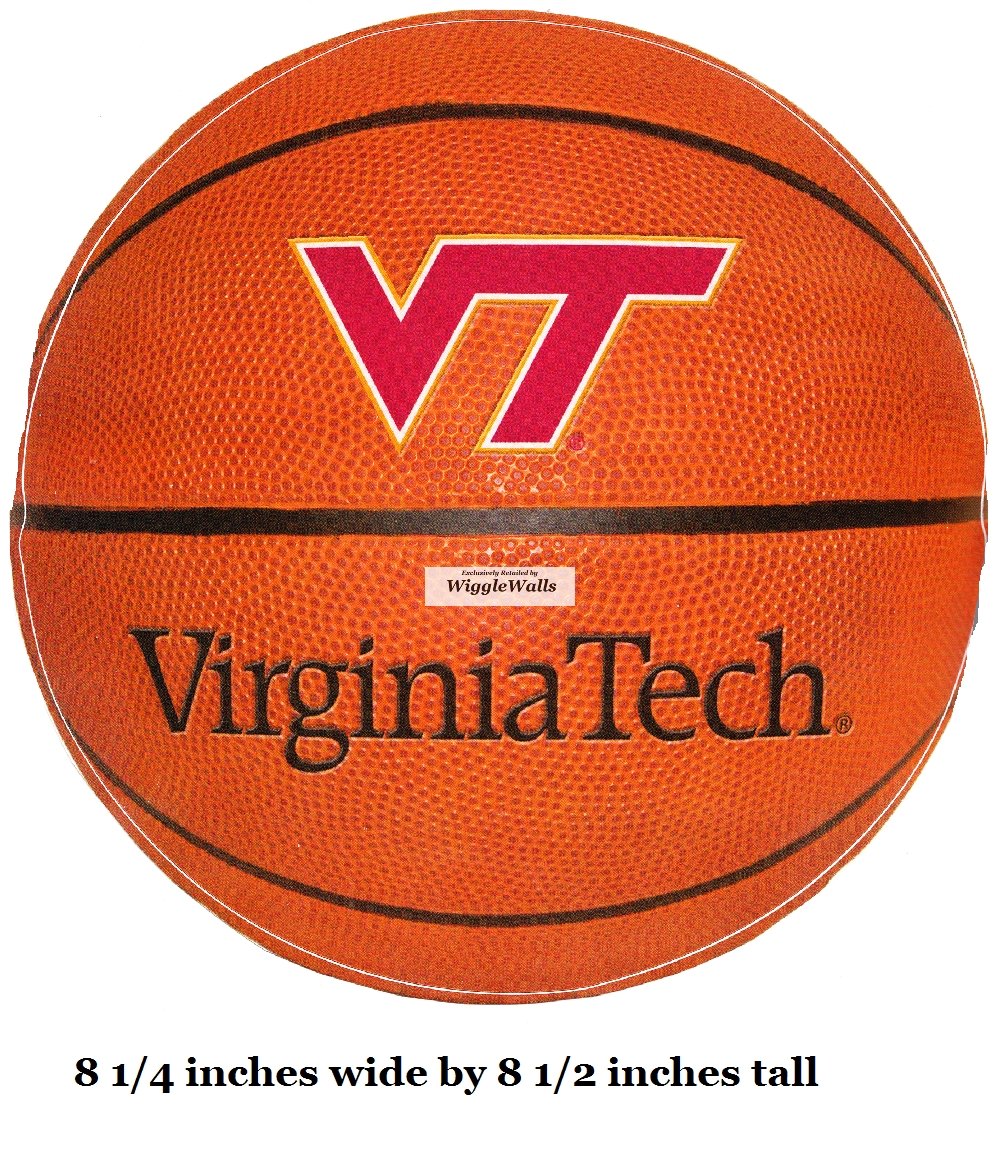 8 Inch VT Basketball Polytechnic Institute and State University VT Hokies Logo Removable Wall Decal Sticker Art NCAA Home Room Decor 8 by 8 Inches