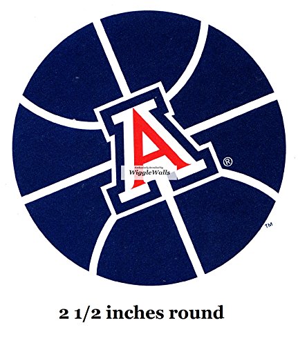2 Inch Wildcat Basketball University of Arizona UA Wildcats AZ Removable Wall Decal Sticker Art NCAA Home Room Decor 2 1/2 by 2 1/2 Inches