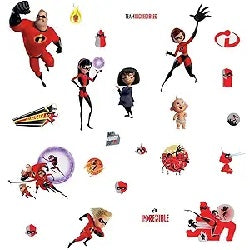 Disney Pixar Incredibles Movie Characters Wall Decals