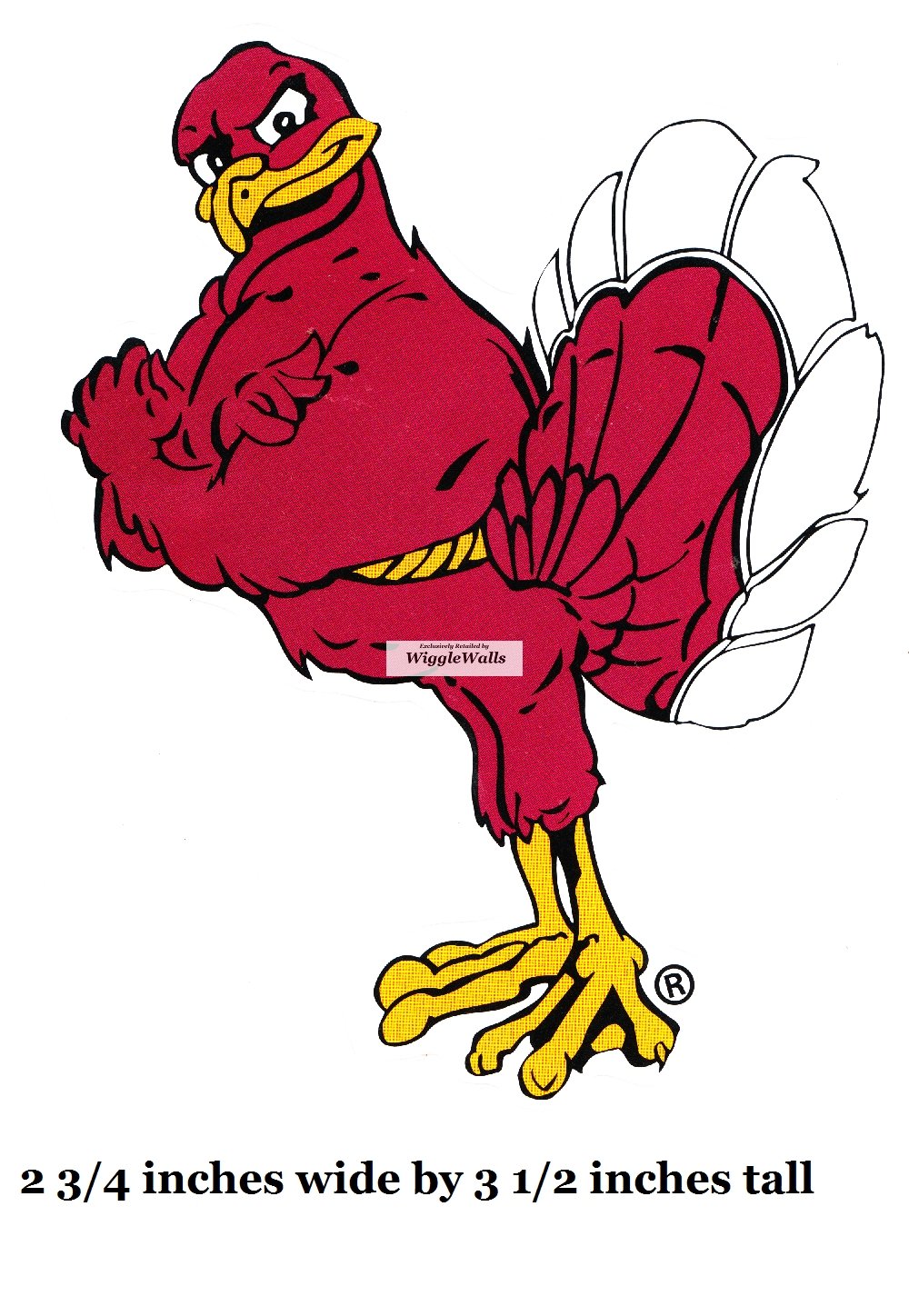 3 Inch Hokie Bird Logo VT Hokies Polytechnic Institute and State University VT Hokies Removable Wall Decal Sticker Art NCAA Home Room Decor 3 by 3.5 Inches
