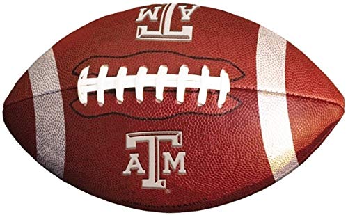 9 Inch Texas A&M Logo Football Decal University TX Maroon Removable Wall Sticker Art NCAA Home Room Decor 8 1/2 by 5 Inches