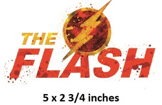 Flash Text Logo Wall Decal Justice League Removable Sticker Art DC Comics Peel and Stick Home Room Decor 5 x 2.75 inches