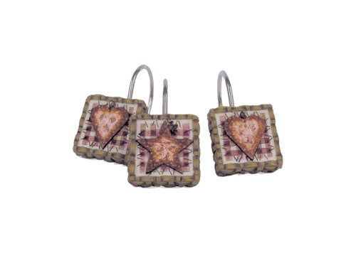 Blonder Home Accents Expressions Linda Spivey Hearts & Stars Set of 12 Shower Hooks