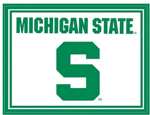 4 Inch Spartans Football Decal MSU Logo Removable Wall Sticker Art NCAA Home Room Decor 4 1/2 by 3 1/2 Inches
