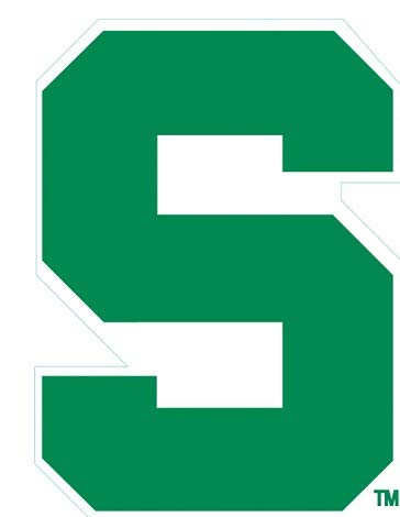 4 Inch Green S Decal MSU Spartans Logo Removable Wall Sticker Art NCAA Home Room Decor 3 by 4 Inches