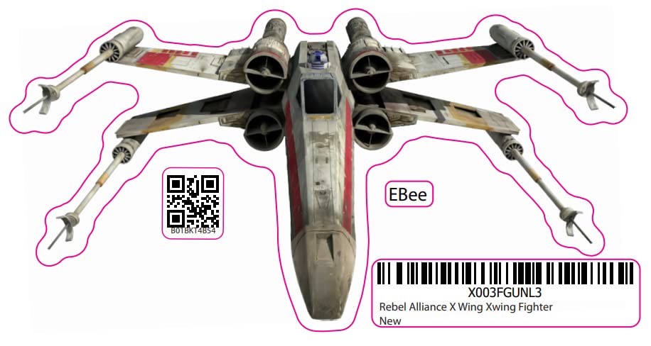 6 Inch Rebel Alliance X Wing Xwing Fighter Classic Episode IV Removable Wall Decal Sticker Art Home Decor Kids Room-6 Inches Wide by 3 Inches Tall