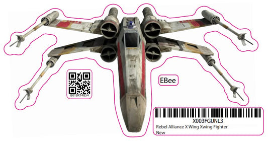 6 Inch Rebel Alliance X Wing Xwing Fighter Classic Episode IV Removable Wall Decal Sticker Art Home Decor Kids Room-6 Inches Wide by 3 Inches Tall