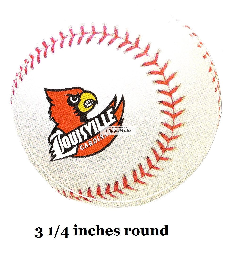 3 Inch Cardinal Baseball University Louisville Cardinals Logo UL UofL Removable Wall Decal Sticker Art NCAA Home Room Decor 3 by 3 Inches