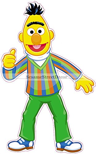 11" Bert 123 Sesame Street Removable Peel Self Stick Adhesive Vinyl Decorative Wall Decal Sticker Art Kids Room Home Decor 7 x 11 inch