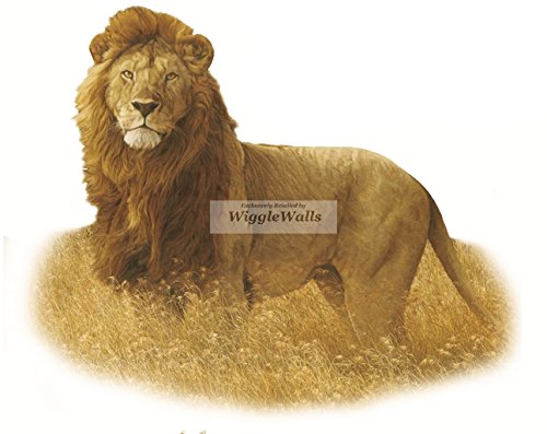 8 Inch Lion King of Jungle Animals African Safari Africa Removable Peel Self Stick Adhesive Vinyl Decorative Wall Decal Sticker Art Kids Room Home Decor Girl Boy Children Bedroom Nursery 8x6 inch tall