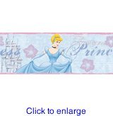 Blue Mountain Wallcoverings DS026261 Cinderella Dear Diary Self-Stick Wall Border, 5-Inch by 15-Foot by Blue Mountain Wallcoverings