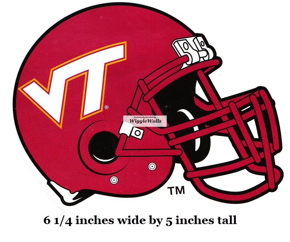 6 Inch VT Football Helmet Polytechnic Institute and State University VT Hokies Logo Removable Wall Decal Sticker Art NCAA Home Room Decor 6 by 5 Inches