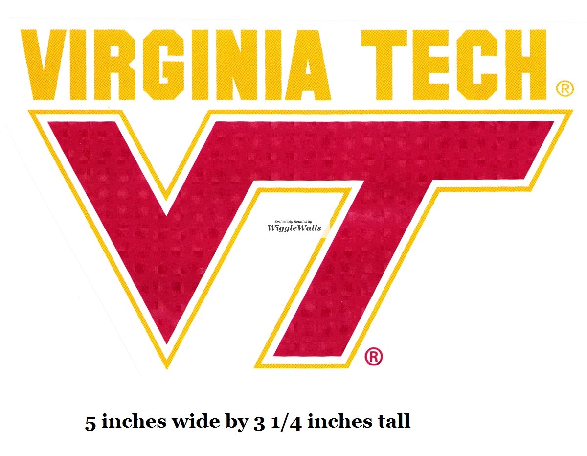 5 Inch VT Logo Polytechnic Institute and State University VT Hokies Removable Wall Decal Sticker Art NCAA Home Room Decor 5 by 3 Inches