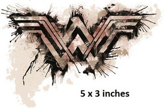 Wonder Woman Logo Wall Decal Justice League Removable Sticker Art DC Comics Peel and Stick Home Room Decor 5 x 3 inches