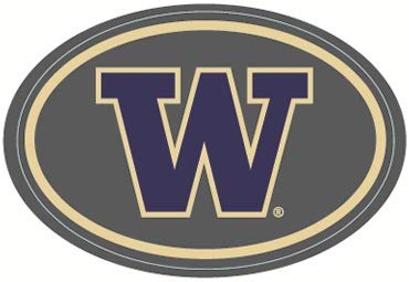 4 Inch UW W University of Washington Huskies Logo Removable Wall Decal Sticker Art NCAA Home Room Decor 4 1/2 by 3 Inches