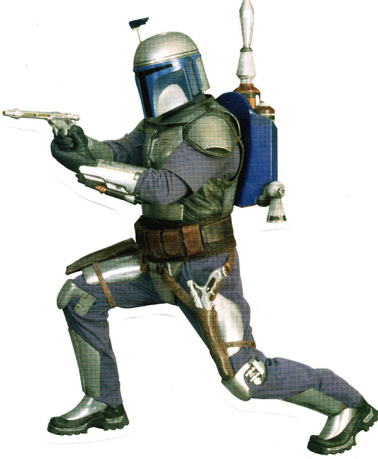 9 Inch Mandalorian Jango Fett Blaster Bounty Hunter Helmet Galactic Empire Star Wars Episode II 2 Removable Wall Decal Sticker Art Home Decor Kids Room-6 Inches Wide by 9 1/2 Inches Tall