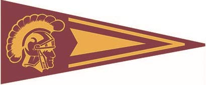 9 Inch Trojan Head Logo Pennant Flag Decal USC University of Southern California Trojans SC CA Removable Wall Sticker Art NCAA Home Room Decor 9 by 3 1/2 Inches