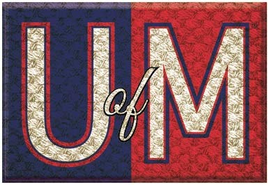 5 Inch U of M UofM Decal University of Mississippi Ole Miss Logo MS Removable Wall Sticker Art NCAA Home Room Decor 5 by 3 Inches