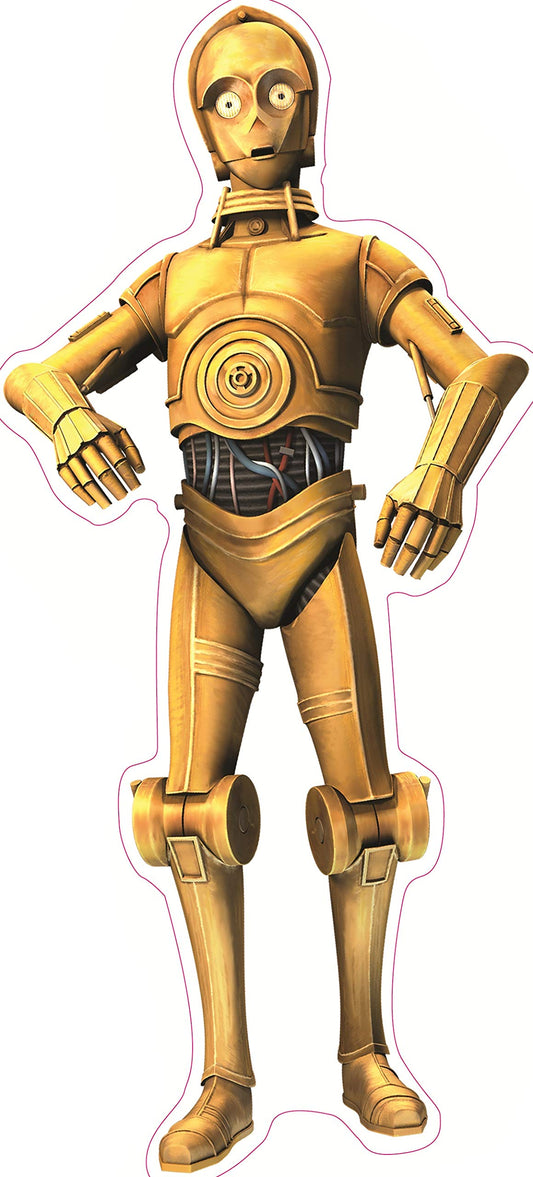9 Inch Clone Wars C-3PO Decal Droid C3PO See-Threepio Protocal Interpreter Droids Star Wars Removable Wall Sticker Art Home Decor Kids Room 4 Inches Wide by 9 Inches Tall