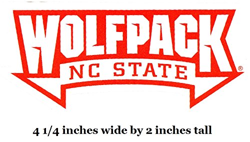 4 Inch North Carolina NC College University Wolfpack NCSU Logo Removable Wall Decal Sticker Art NCAA Home Room Decor 4 by 2 Inches