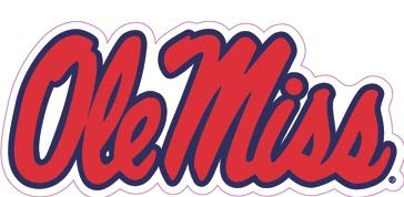 4 Inch Ole Miss Decal University Mississippi Rebels U M Logo MS Removable Wall Sticker Art NCAA Home Room Decor 4 1/2 by 2 Inches