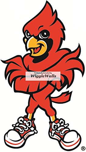 8 Inch Cardinal Bird University Louisville Cardinals Logo UL UofL Removable Wall Decal Sticker Art NCAA Home Room Decor 5 by 8.5 Inches
