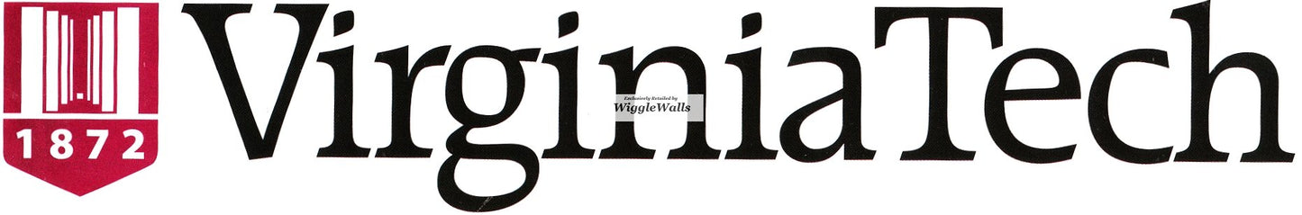 9 Inch VT Logo Polytechnic Institute and State University VT Hokies Removable Wall Decal Sticker Art NCAA Home Room Decor 9 by 1.5 Inches