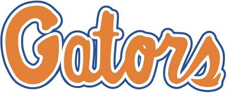 4 Inch Gators Text Logo Decal UF University of Florida FL Removable Wall Sticker Art NCAA Home Room Decor 4 by 1 3/4 Inches