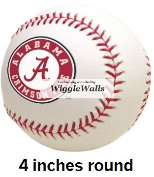 4 Inch Baseball University of Alabama Crimson Tide ACT Logo Removable Wall Decal Sticker Art NCAA Home Room Decor 4 by 4 Inches