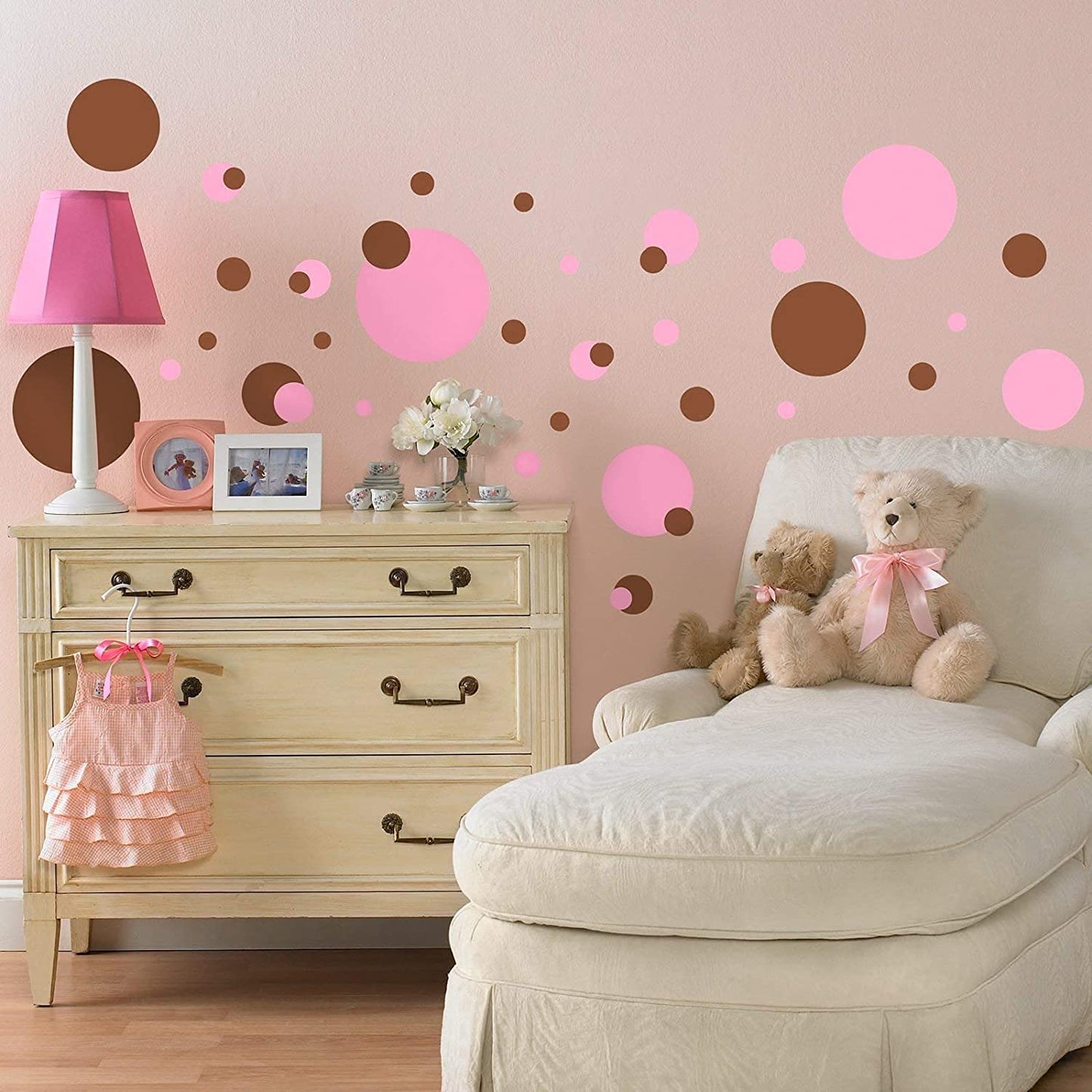 RoomMates RMK1246SCS Just Dots Blue and Brown Peel & Stick Wall Decals