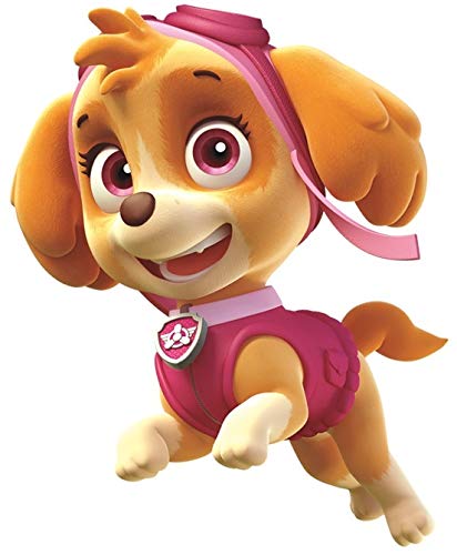 7 Inch Sky Air Rescue Wall Decal Girl Pup Removable Peel Self Stick Sticker Art Home Kids Room Decor Decoration - 5 by 7 inches