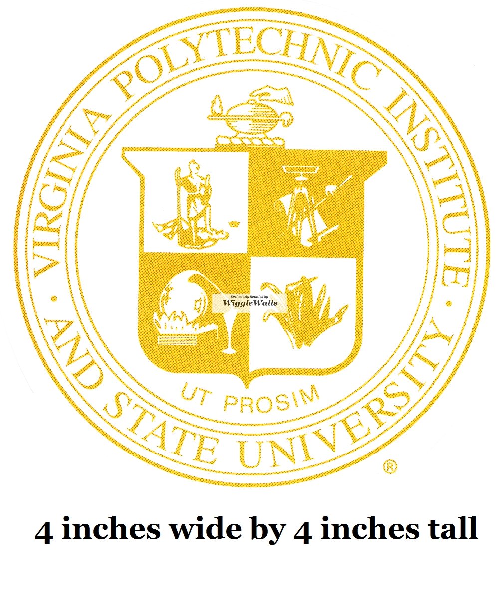 4 Inch VT Logo Polytechnic Institute and State University VT Hokies Removable Wall Decal Sticker Art NCAA Home Room Decor 4 by 4 Inches