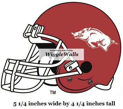 5 Inch Razorbacks Football Helmet University of Arkansas UARK Hogs AR Hog Logo Removable Wall Decal Sticker Art NCAA Home Room Decor 5 by 4 Inches