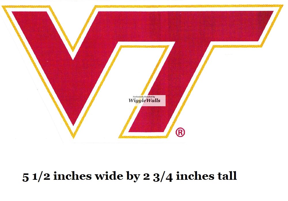 5 Inch VT Logo Polytechnic Institute and State University VT Hokies Removable Wall Decal Sticker Art NCAA Home Room Decor 5.5 by 3 Inches