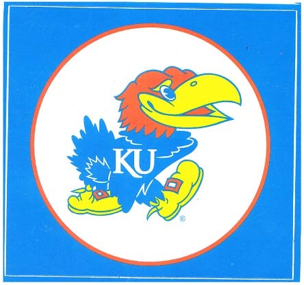 4 Inch KU Big Jay Decal University of Kansas Jayhawks Logo KS Removable Wall Sticker Art NCAA Home Room Decor 4 by 4 Inches