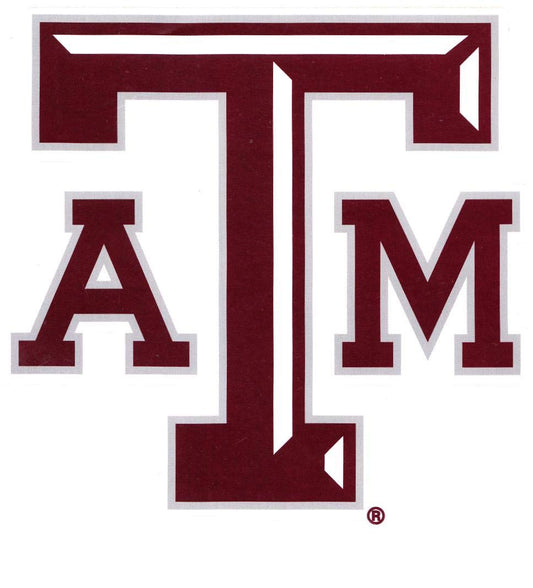 5 Inch Texas A&M Logo Decal University TX Maroon Removable Wall Sticker Art NCAA Home Room Decor 4 1/2 by 4 1/2 Inches