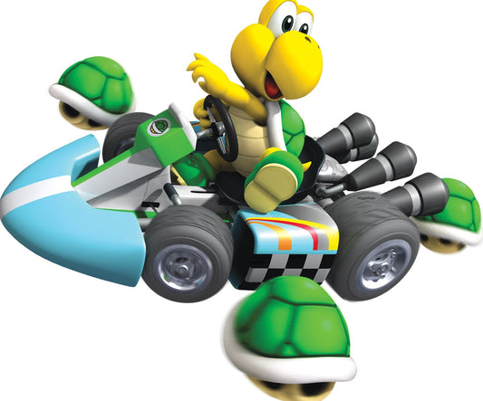 6 Inch Koopa Troopa Wall Decal Mario Kart Removable Peel Self Stick Sticker Art Home Kids Room Decor Decoration - 6 by 5 inches