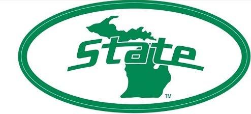 4 Inch Oval Decal MSU Green Spartans Logo Removable Wall Sticker Art NCAA Home Room Decor 4 by 2 Inches