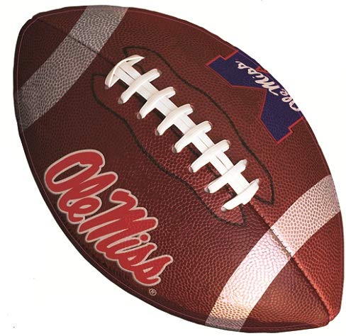 8 Inch Football University of Mississippi Ole Miss U of M Logo MS Removable Wall Sticker Art NCAA Home Room Decor 8 by 5 Inches