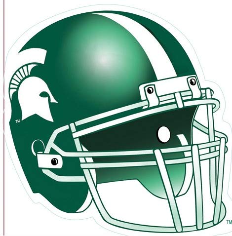 5 Inch Football Helmet Decal MSU Spartans Logo Removable Wall Sticker Art NCAA Home Room Decor 5 by 5 Inches