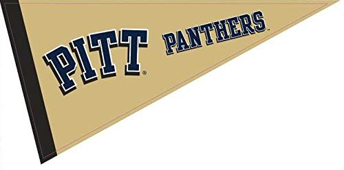 9 Inch Pitt Panthers Pennant Decal Flag Logo University of Pittsburg PA Removable Wall Sticker Art NCAA Home Room Decor 9 by 4 1/2 Inches