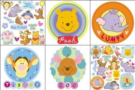 Blue Mountain Wallcoverings 31420690 Pooh Heffalump Self-Stick Wall Decorating Kit