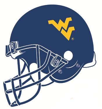 5 Inch WVU Football Helmet Decal West Virginia University Mountaineers Logo WV Removable Wall Sticker Art NCAA Home Room Decor 5 1/2 by 4 1/2 Inches